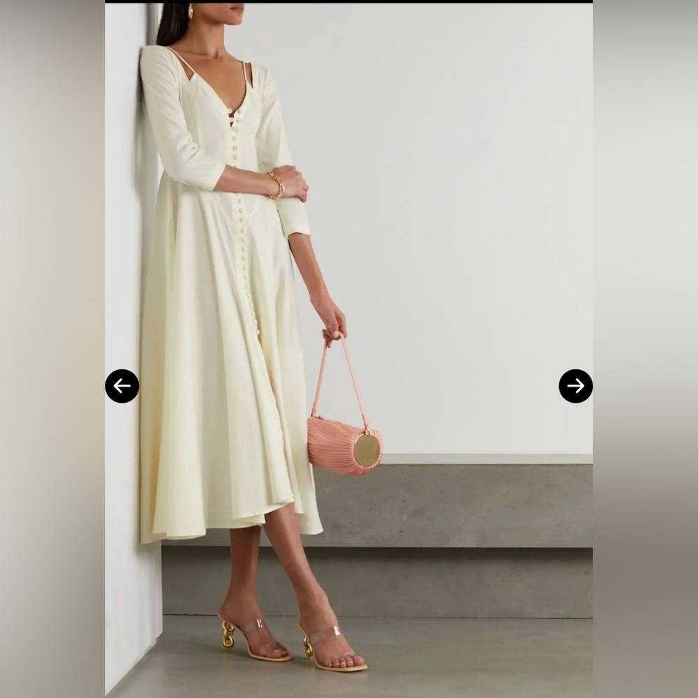 CULT GAIA Kiara linen-blend canvas midi dress